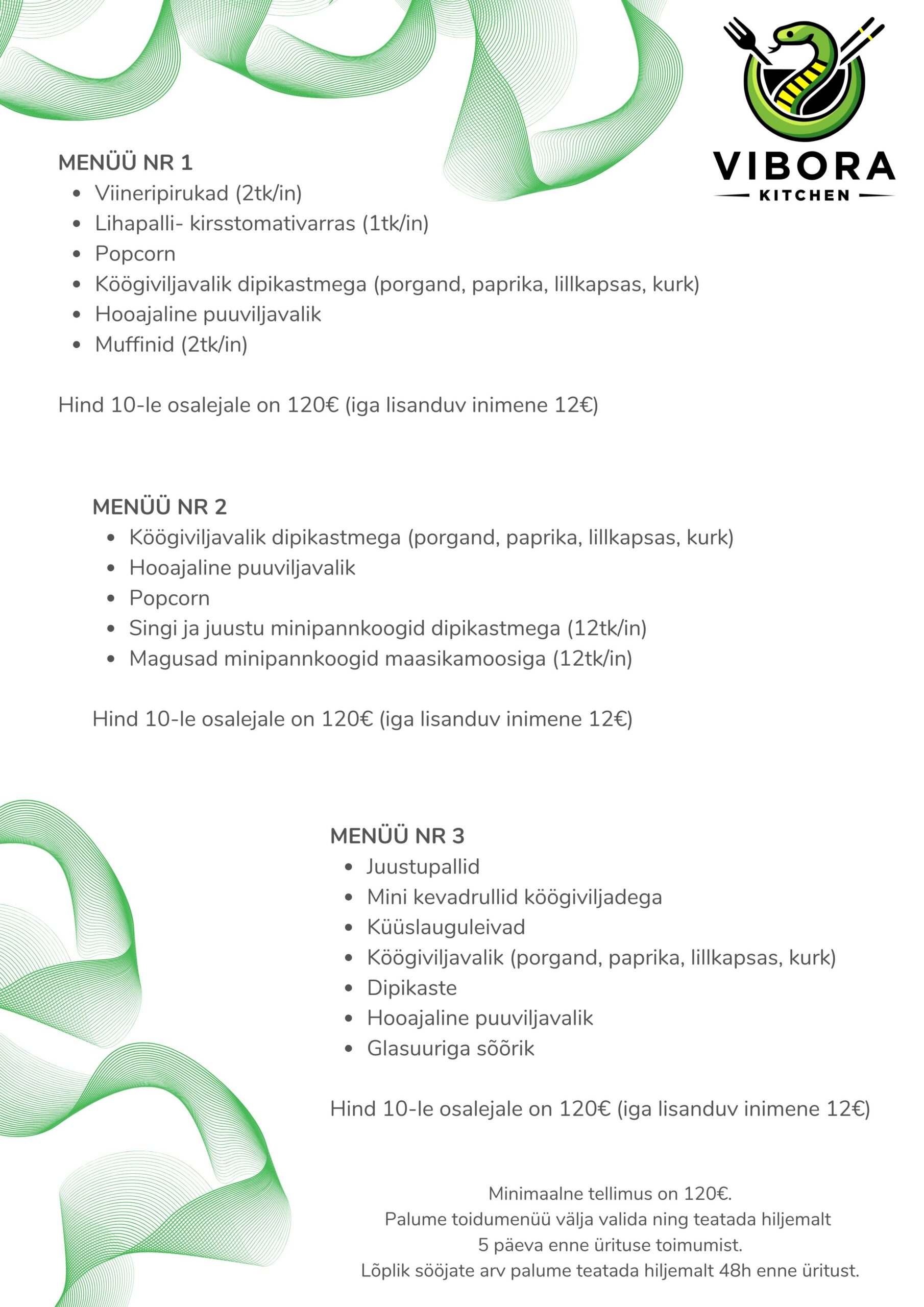 Vibora laste menüü 2025